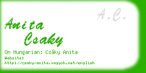 anita csaky business card